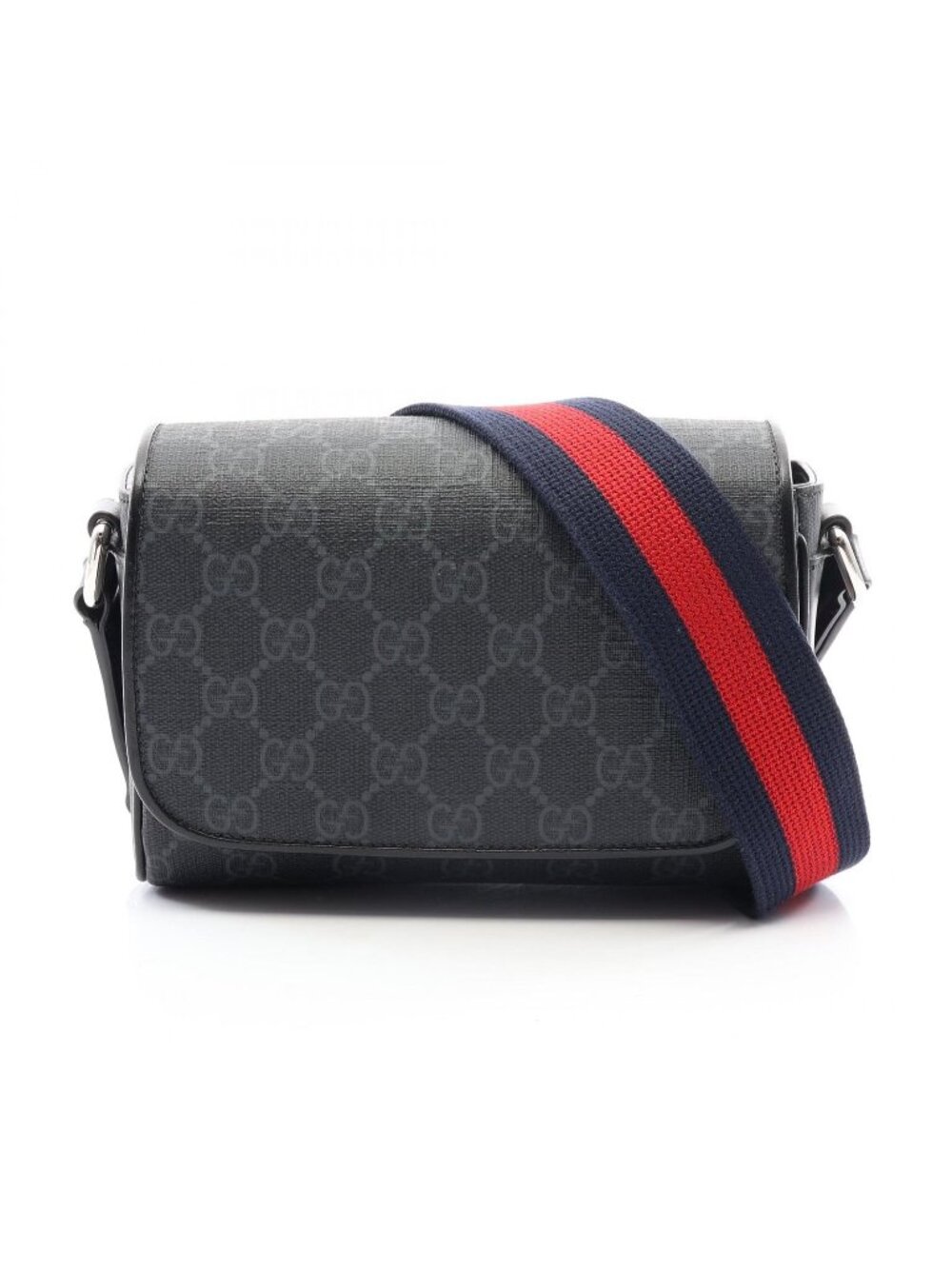 Gucci Shoulder Bag GG Sherry Line Supreme Black Leather Plus